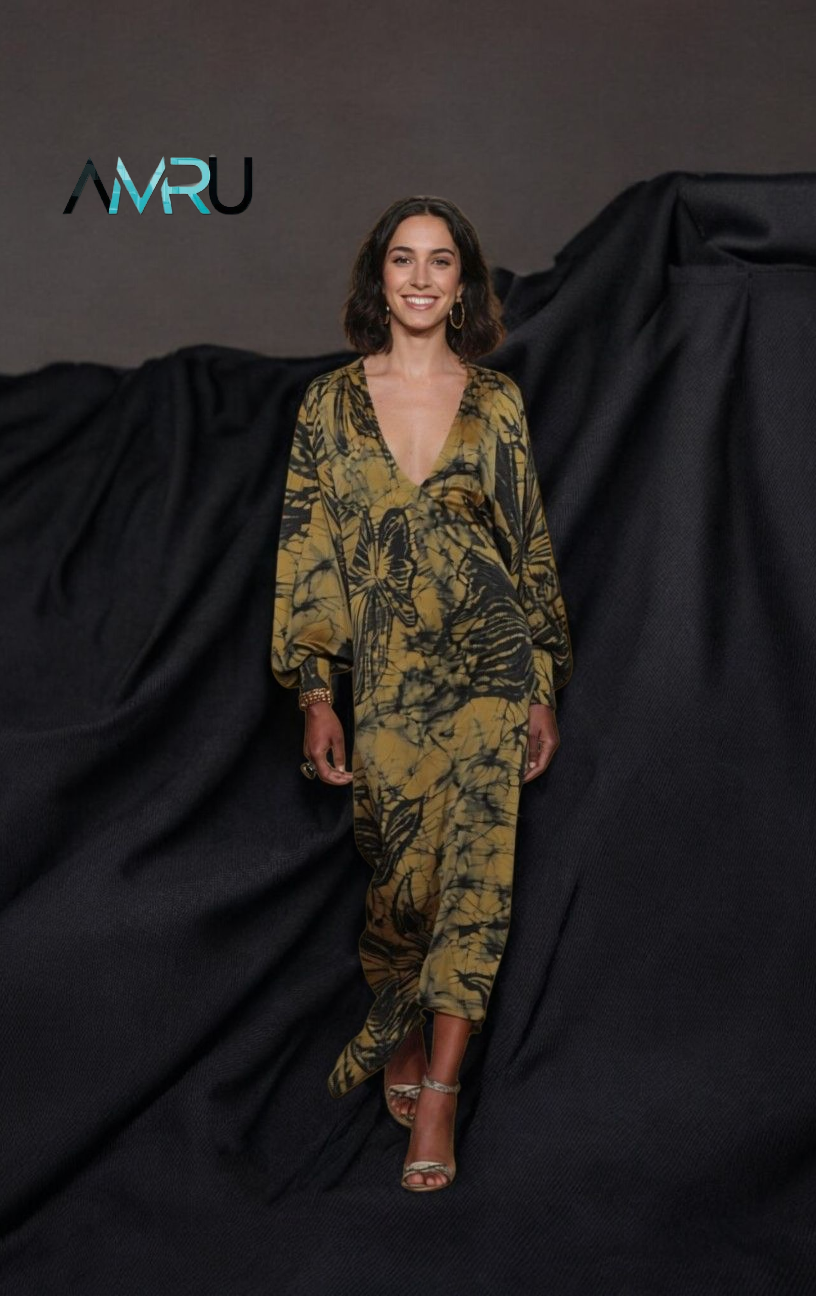 GOLDEN EMBER V-NECK DRESS WD0003